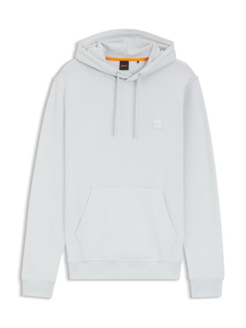 BOSS LOGO-PATCH HOODIE IN COTTON TERRY