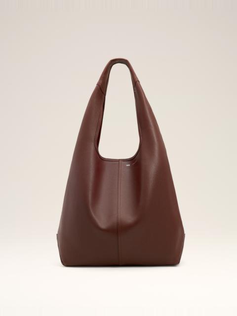 AMI Paris BURGUNDY SUPPLE LEATHER ETIENNE HOBO BAG