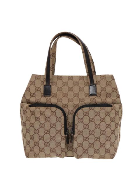 GUCCI GUCCI GG Canvas Hand Bag Beige Silver 002 002
