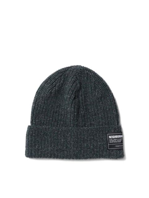 NEIGHBORHOOD RIBBED LABEL BEANIE HAT