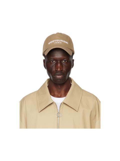 Beige Embroidered Cap