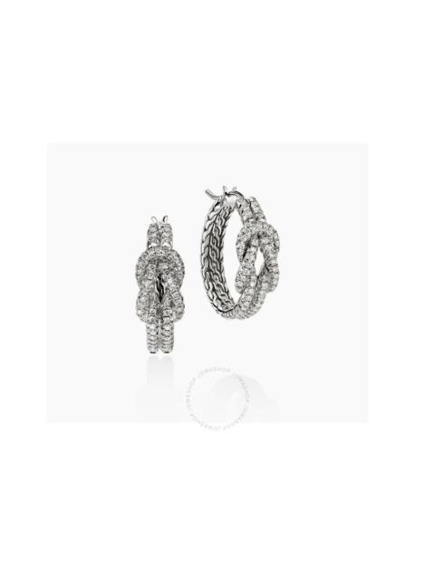 Other Designers John Hardy Love Knot Earrings, Sterling Silver, Diamonds, 22MM - EBP9009902DI