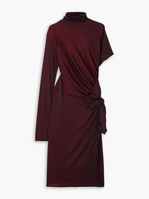 Maison Margiela Asymmetric knotted jersey midi dress