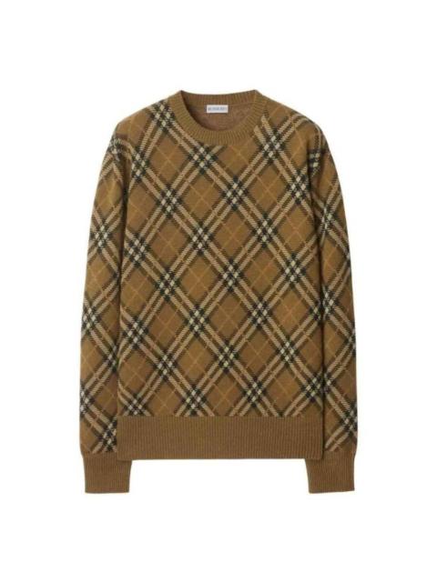 Burberry Burberry Check Wool Mohair Blend Sweater