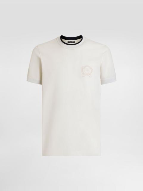 Dolce & Gabbana Technical piqué t-shirt with embroidery