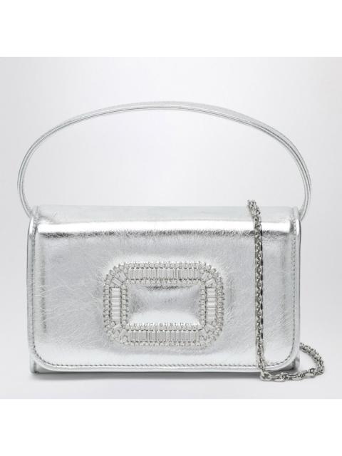 Roger Vivier Roger Vivier Silver Leather Micro Pilgrim Bag Women