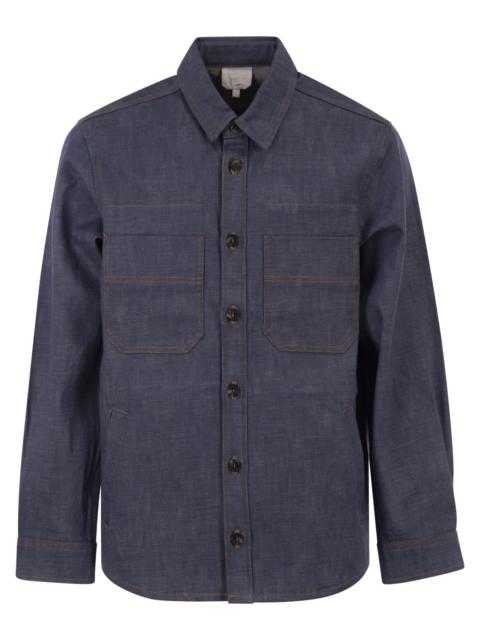 A.P.C. A.P.C. Men Cotton Denim Shirt With Patch Pockets