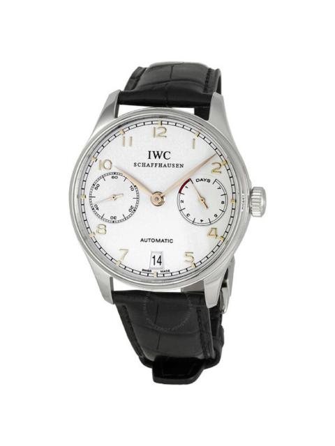 Pre-owned IWC Portuguese White Dial Men's Watch IW500114