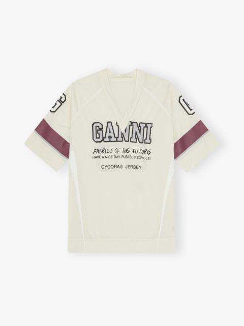 GANNI OFF-WHITE FUTURE MESH OVERSIZED T-SHIRT