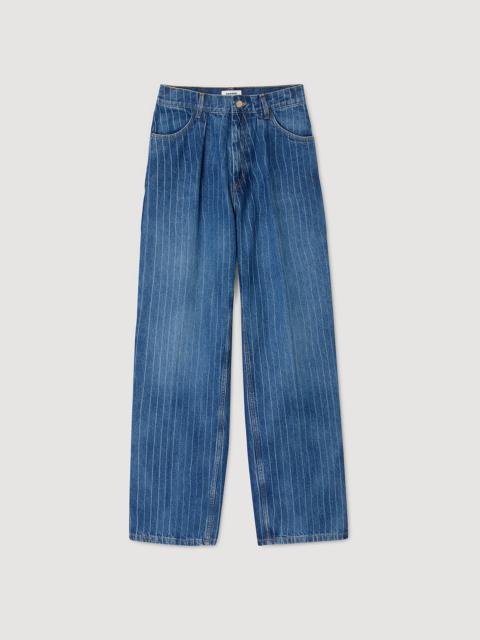 Sandro WIDE-LEG STRIPED JEANS
