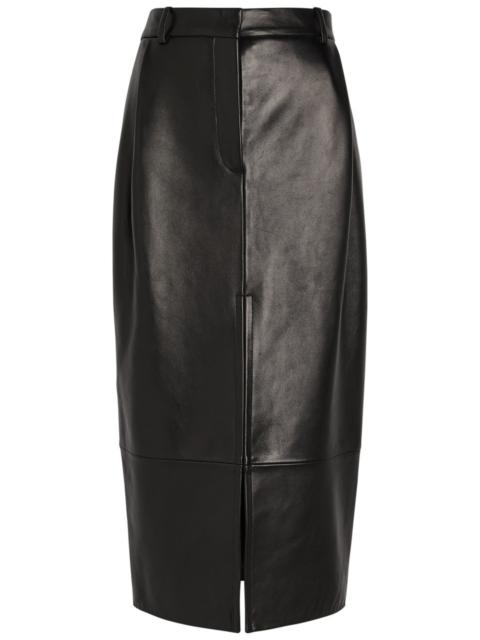 KHAITE Khaite Anden Leather Midi Skirt