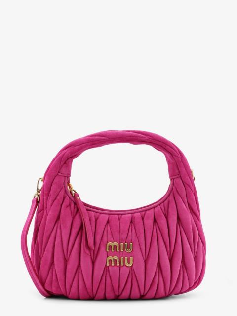 Miu Miu Miu Miu Wander Matelassé Suede Shoulder Bag