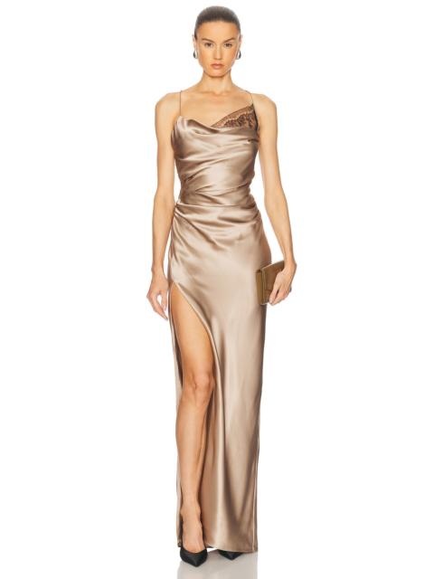 THE SEI Lace Inset Cowl Gown