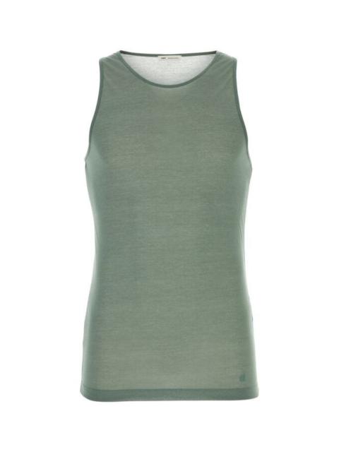 Sage green cotton blend tank top