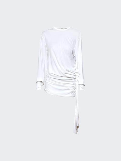 CHRISTOPHER ESBER Side Cowl Drape Dress White