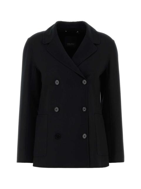 'S Max Mara S Maxmara Women Black Stretch Wool Fiore Blazer