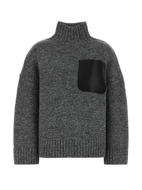Other Designers Jw Anderson Women Melange Grey Wool Blend Sweater