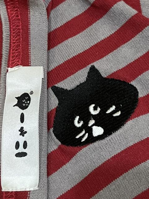 ISSEY MIYAKE 🔥NE-NET ISSEY MIYAKE Embroidery Cat Stripped Cropped Style