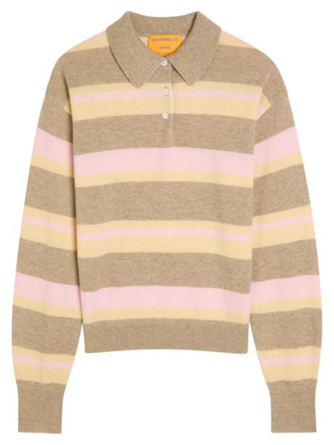 GUEST IN RESIDENCE Guest In Residence Collegiate Striped Cashmere Polo