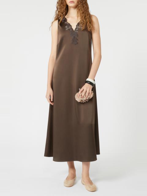 Weekend Max Mara Canossa Sleeveless Satin Dress in Chocolate at Nordstrom