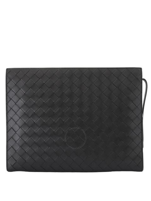 Bottega Veneta Black Intrecciato Leather Medium Document Case