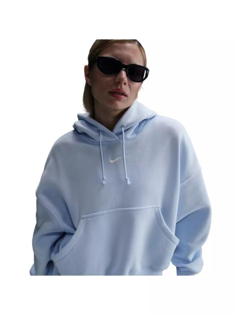 Nike Women's Sportswear Phoenix Fleece Over-Oversized Pullover Hoodie -Blue