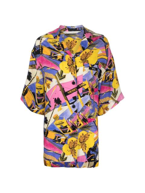 Palm Angels Miami graphic-print bowling shirt