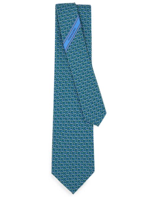 FERRAGAMO Ferragamo Men Gancini Links Print Silk Tie