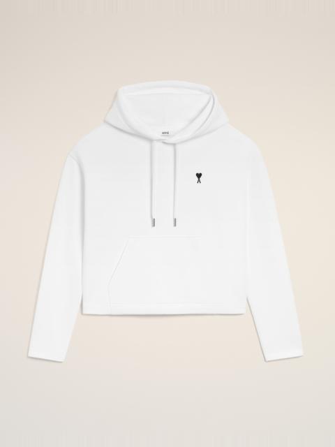 AMI Paris WHITE COTTON CONTRASTED AMI DE COEUR HOODIE