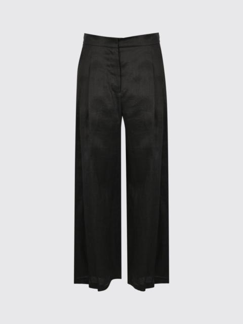 Max Mara Studio Max Mara Studio Women Cropped Linen Palazzo Trousers Max Mara Studio