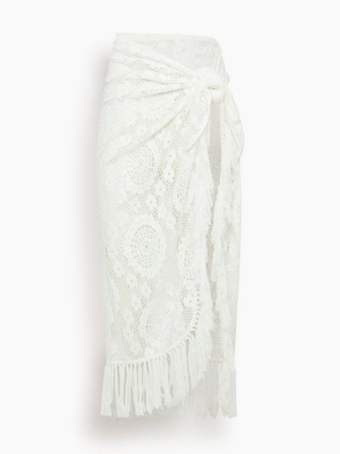 SIMKHAI Thyri Fringe Trim Parreo in White