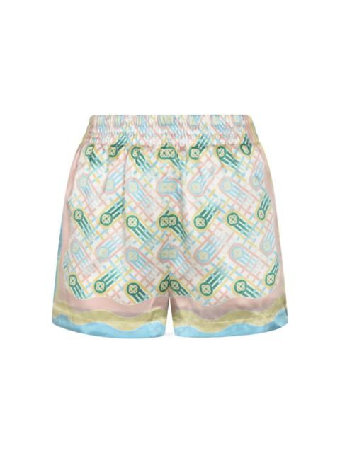 Casablanca Ladies Multicolor Monogram Print Shorts
