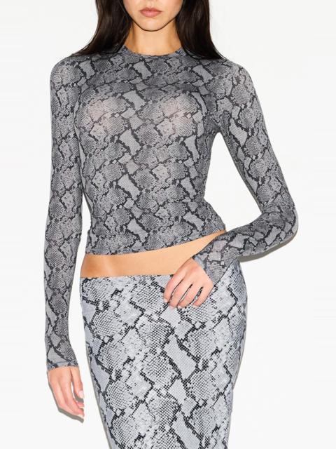 SKIMS SKIMS Fits Everybody Long Sleeve T-Shirt in Shadow Snake Print at Nordstrom