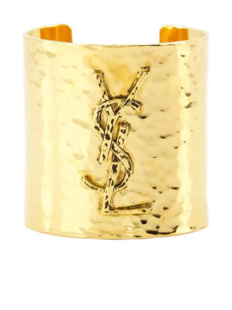 SAINT LAURENT Saint Laurent Women Cassandre Cuff In Hammered Metal