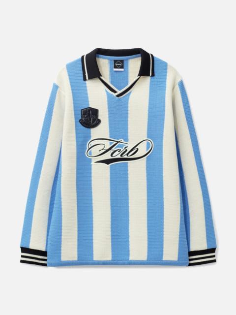 F.C. REAL BRISTOL STRIPE KNIT SHIRT