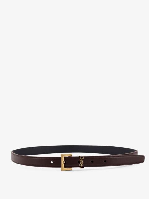 SAINT LAURENT Saint Laurent Leather Belt Beige Women