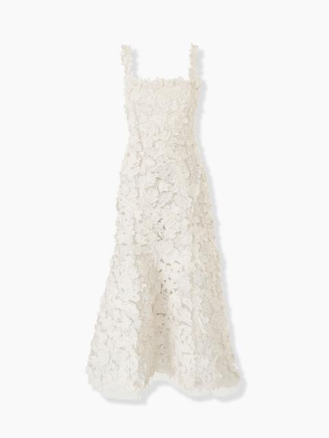 CAROLINA HERRERA Embroidered Midi Dress