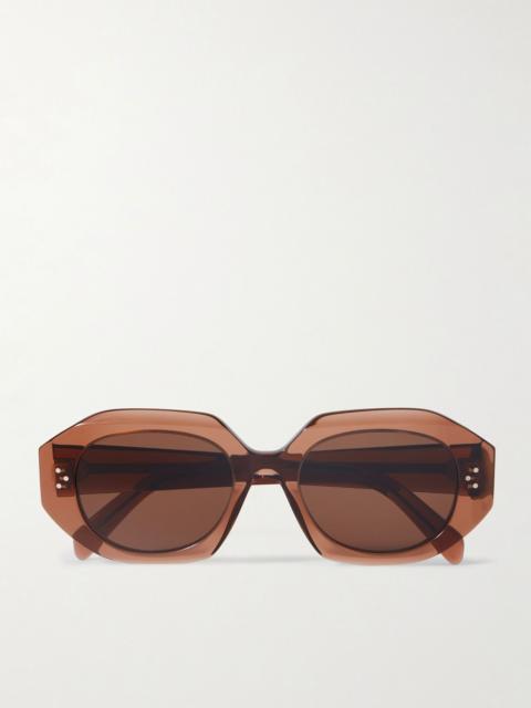 CELINE Hexagon-frame acetate sunglasses Brown