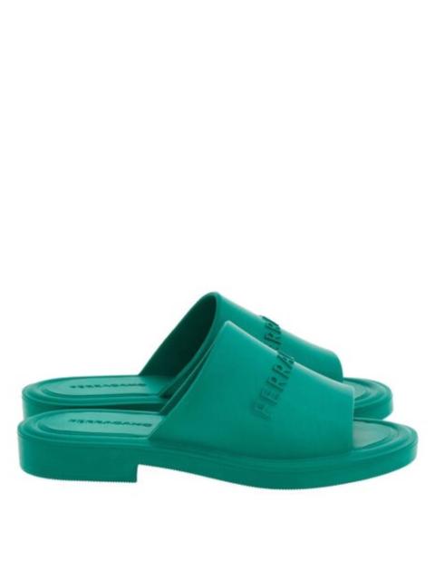 FERRAGAMO Ferragamo Giuneva Logo Embossed Slides, Size 9