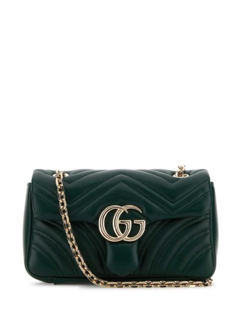 GUCCI Gucci Women Dark Green Nappa Leather Small Gg Marmont Shoulder Bag
