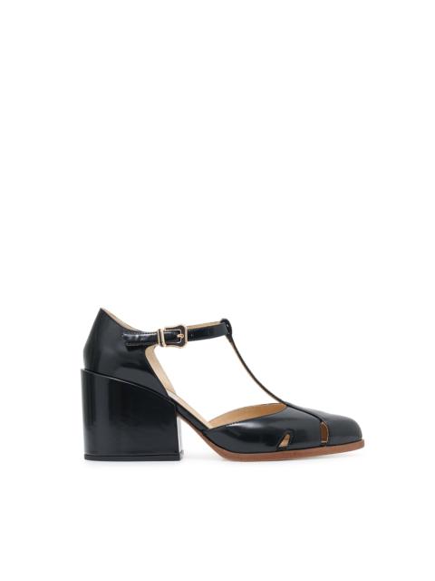 GABRIELA HEARST Evita T-Strap Heel in Black Leather