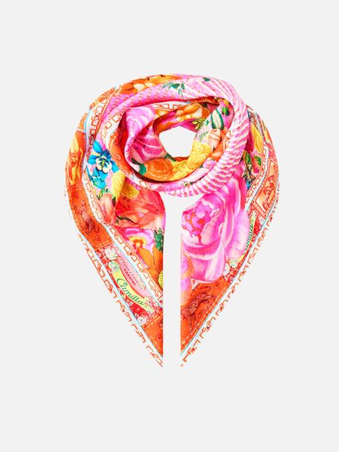 CAMILLA LARGE CRYSTALLED SILK SQUARE SCARF