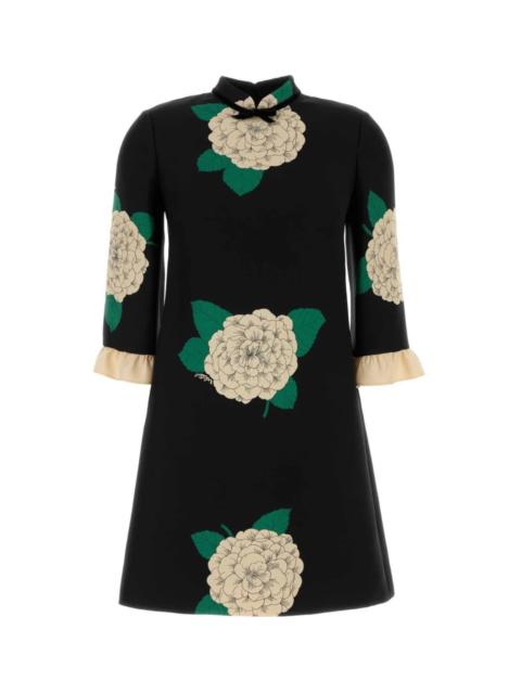 Valentino Crepe Couture with Après L'Hiver Print Mini Dress