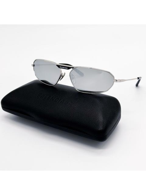 BALENCIAGA NEW BALENCIAGA BB0245S 002 SILVER UNISEX SUNGLASSES METAL EY