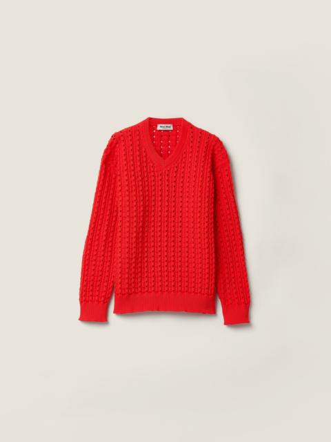Miu Miu Technical yarn V-neck sweater