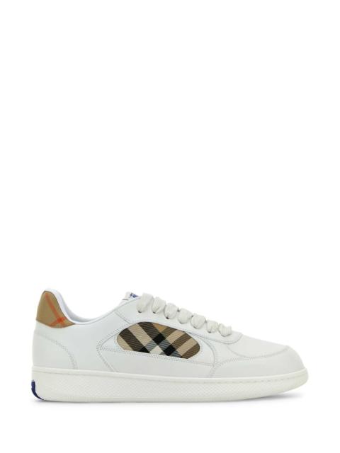 Burberry Men White Leather Sneakers