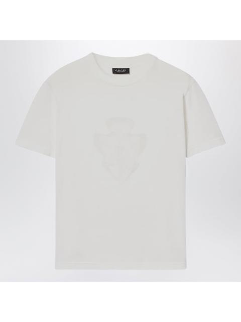 GUCCI Gucci White Cotton T-Shirt With Logo Crest Women