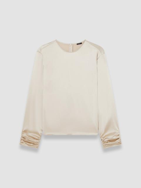 JOSEPH Anna Ruched Silk Satin Blouse