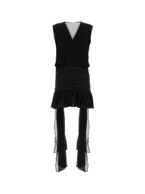 Blumarine Black georgette mini dress