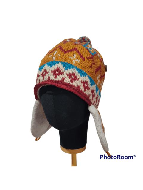 Other Designers Native - Vtg Amina Brand Knitted 2 Ear Flip Beanie Hats
